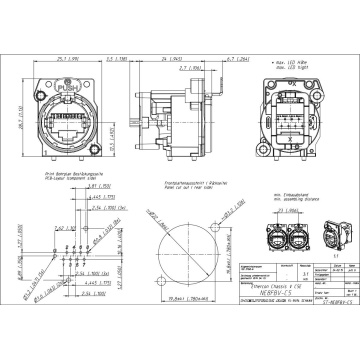 Neutrik NE8FBV-C5 - Conector RJ45 pentru PCB - Img 2