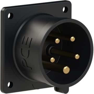 PCE 70x70 straight 16A 5p 6h IP44 TT black - Conector tata CEE