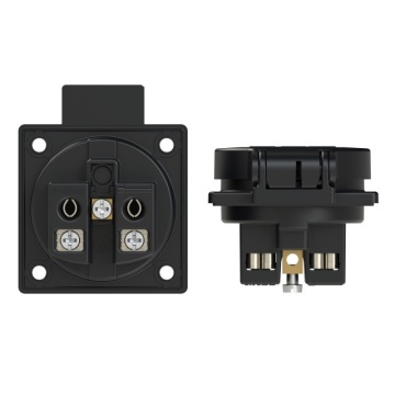 PCE Safety socket P-NOVA+, 50x50 Austrian/German IP54 side black - Conector schuko mama pentru panou - Img 2