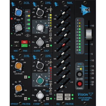 Universal Audio UAD API Vision Channel Strip Collection - Plugin emulare channel strip API cu EQ compresor si gate/expander
