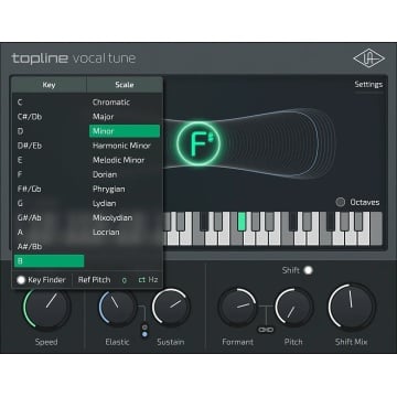 Universal Audio UAD Topline Vocal Tune - Plugin corectie vocala avansata cu functie de shift si capabilitati MIDI - Img 2