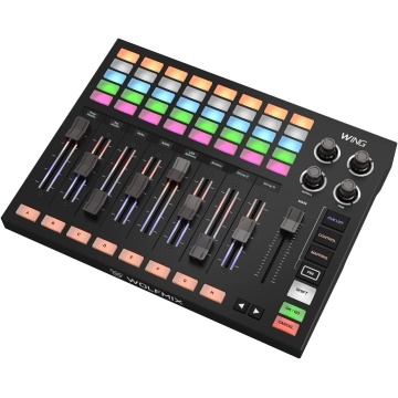 Wolfmix Wing - Controller DMX si MIDI cu 8 fadere motorizate matrice 8 x 5 si control pana la 8 universuri DMX cu Wolfmix W1