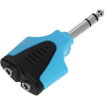 Adam Hall 4 STAR AY MF3 JM3 BLU LINE - Adaptor Y 2 x Jack 3.5 mm mama TRS - Jack 6.3 mm tata TRS - Img 3