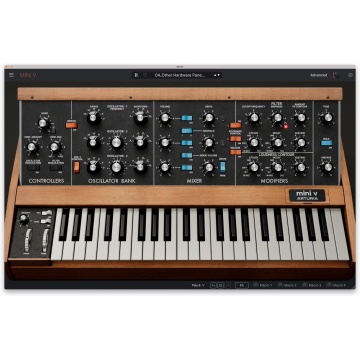 Arturia Mini V4 - Plugin sintetizator virtual analog cu 3 oscilatoare polifonie 6 voci si arpegiator