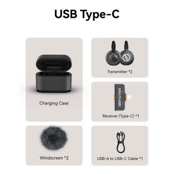 Hollyland LARK M2S USB-C - Sistem Lavaliera Wireless 2.4 GHz cu 2 Transmitatoare - Img 2