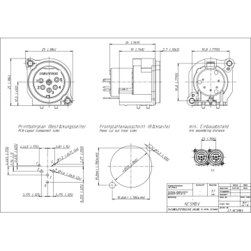 Neutrik NC5MBV-B - Conector XLR tata 5 pini - Img 2