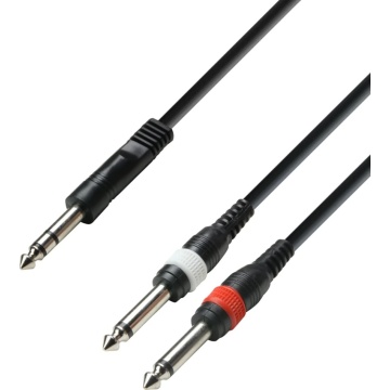 Adam Hall 3Star TRS-2TS 6m - Cablu adaptor Y Jack 6.3 mm TRS / 2 x Jack 6.3 mm