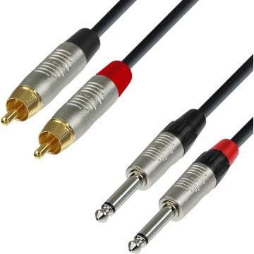 Adam Hall 4Star 2RCA-2TS 0.9m - Cablu audio RCA / Jack 6.3 mm