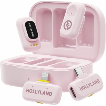 Hollyland LARK A1 Combo - Cloud Pink - Sistem Lavaliera Wireless 2.4 GHz cu 2 Transmitatoare