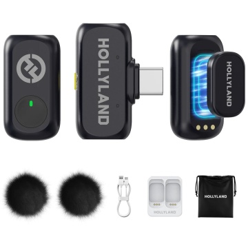 Hollyland LARK A1 Mini Duo USB-C - Space Gray - Sistem Lavaliera Wireless 2.4 GHz cu 2 Transmitatoare - Img 2