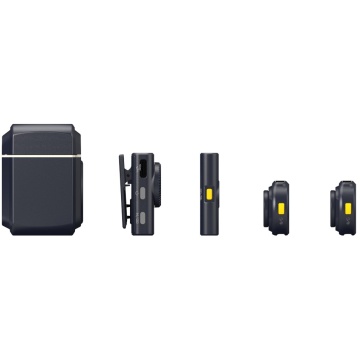 Hollyland LARK M2 Mini Combo - Shine Charcoal - Sistem Lavaliera Wireless 2.4 GHz cu 2 Transmitatoare - Img 5