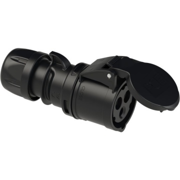 PCE 32A 3p 6h IP44 TT SHARK black - Conector mama CEE