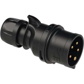 PCE 32A 5p 6h IP44 TT SHARK black - Conector tata CEE