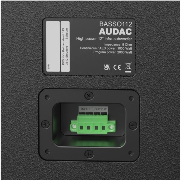 Audac BASSO112/B - Subwoofer pasiv 12 inch 1000 W AES / 2000 W program AeroVent 8 Ohm - Img 2
