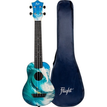 Flight TUSL25 Surf Travel - Ukulele soprano cu scala de tip concert