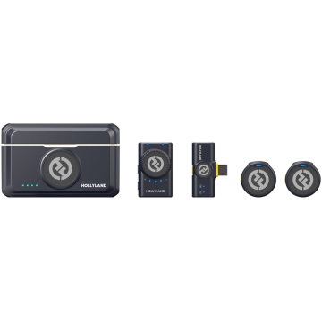 Hollyland LARK M2 Mini Combo - Shine Charcoal - Sistem Lavaliera Wireless 2.4 GHz cu 2 Transmitatoare - Img 2