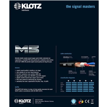 KLOTZ M5KBFM M5 Mic XLR 3m - Cablu microfon XLR tata - XLR mama - Img 5