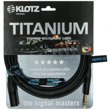 KLOTZ TI-MMS Titanium Mic XLRm - TRS 3m - Cablu audio XLR - Jack