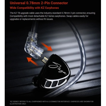 KZ Acoustics T8 Cable C PIN - Cablu pentru casti in-ear - Img 6