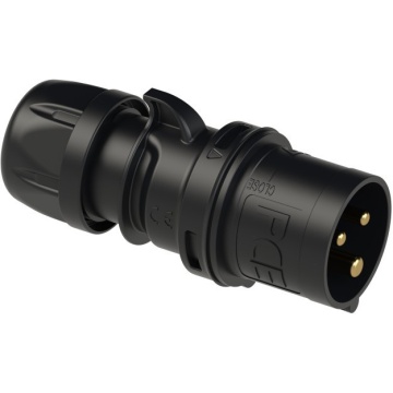 PCE 16A 3p 6h IP44 TT SHARK black - Conector tata CEE