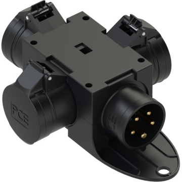 PCE Distribution box plastic mobile St.Anton 3x16/5 GS16/5 (schwarz) m.B. - Conector 3-way CEE