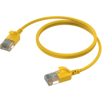 ProCab CSD560Y/0.15 - Cablu de retea 0.15 metri CAT6A U/UTP RJ45 tata - RJ45 tata slim 30 AWG LSHF