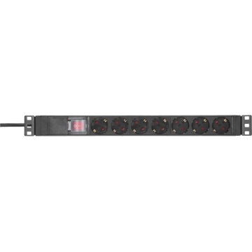 Adam Hall RACK PDU 7S 1.8m - Prelungitor rack 1U 7 prize cu intrerupator