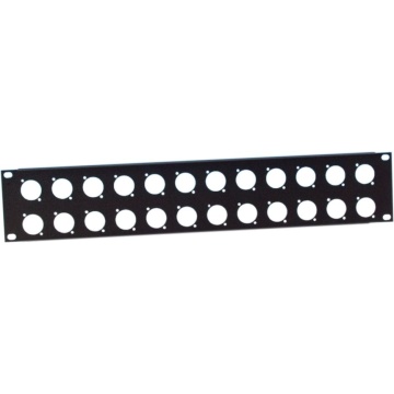 Adam Hall Rack U Pan 02 D24 - Panou rack 2U pentru mufe XLR