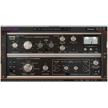 Arturia Comp VCA-65 - Plugin compresor VCA cu limiter Peakstop side-chain si modelare analogica