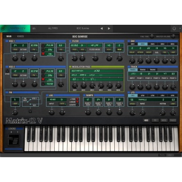 Arturia Matrix-12 V2 - Plugin sintetizator virtual analog polifonic cu 12 voci 2 oscilatoare si filtru cu 15 moduri
