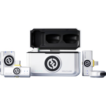 Hollyland LARK M2 Combo - Ivory White - Sistem Lavaliera Wireless 2.4 GHz cu 2 Transmitatoare - Img 2