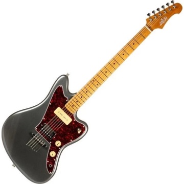 JET Guitars JJ-350 Baritone Charcoal - Chitara electrica bariton cu scala de 27 de inchi tastiera din artar si doze H - P90