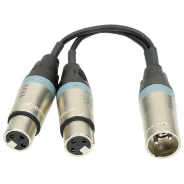 KLOTZ XLR-YMERGE XLR tata - 2 x XLR mama 0.2 m - Cablu Tip Microphone Merger