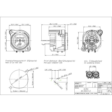 Neutrik NC3FBV1-0 - Conector XLR mama 3 pini - Img 2