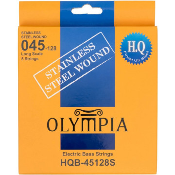 Olympia HQB45128S Long-Scale Otel 45-128 - Set 5 corzi de chitara bass