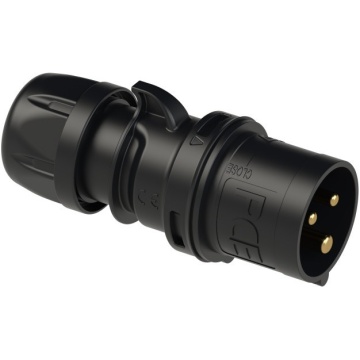 PCE 16A 3p 6h IP44 SHARK black - Conector tata CEE