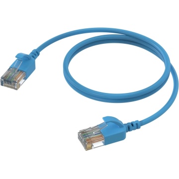 ProCab CSD560BU/0.3 - Cablu de retea 0.3 metri CAT6A U/UTP RJ45 tata - RJ45 tata slim 30 AWG LSHF