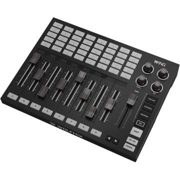 Wolfmix Wing - Controller DMX si MIDI cu 8 fadere motorizate matrice 8 x 5 si control pana la 8 universuri DMX cu Wolfmix W1 - Img 6