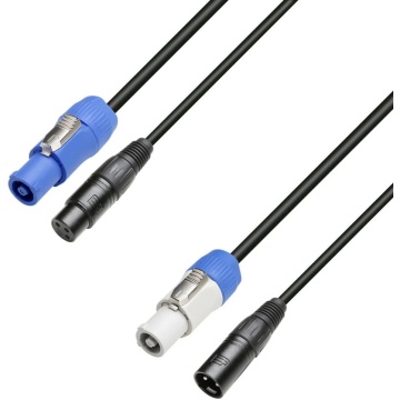 Adam Hall 3 STAR H PCON D 0300 3m - Cablu hibrid DMX si alimentare XLR 3 pini / powerCON 3 m