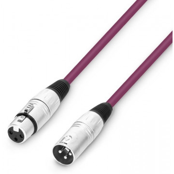Adam Hall 3Star XLRf - XLRm 1m Purple - Cablu de microfon XLR mama - XLR tata