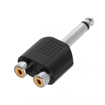 Adam Hall 4 STAR AY RF2 JM2 - Adaptor Y 2 x RCA mama - Jack 6.3 mm tata TS
