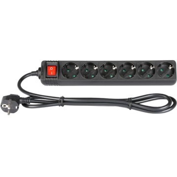 Adam Hall PDU 6S 1.4m - Prelungitor Schuko 6 prize cu intrerupator