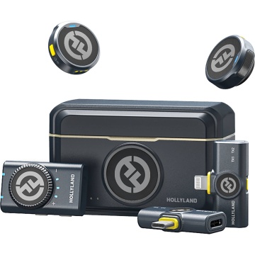 Hollyland LARK M2 Combo - Shine Charcoal - Sistem Lavaliera Wireless 2.4 GHz cu 2 Transmitatoare
