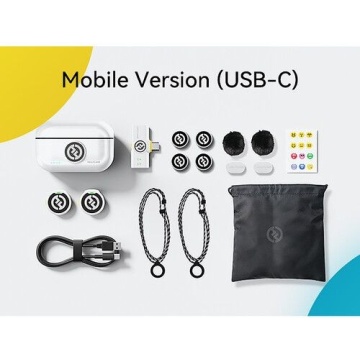 Hollyland LARK M2 with USB-C Plug Duo - Ivory White - Sistem Lavaliera Wireless 2.4 GHz cu 2 Transmitatoare - Img 17