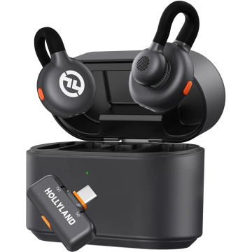 Hollyland LARK M2S USB-C - Sistem Lavaliera Wireless 2.4 GHz cu 2 Transmitatoare