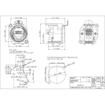Neutrik NE8FAV - Conector RJ45 pentru PCB - Img 2