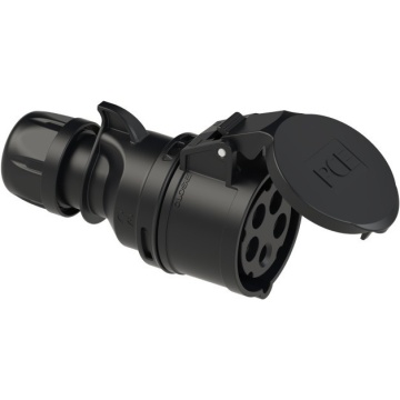 PCE 32A 5p 6h IP44 TT SHARK black - Conector mama CEE
