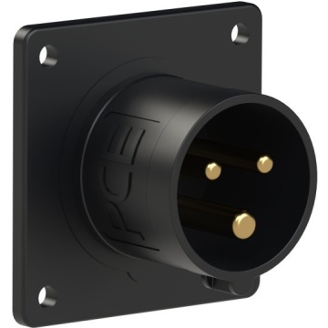 PCE 70x70 straight 16A 3p 6h IP44 black - Conector tata CEE