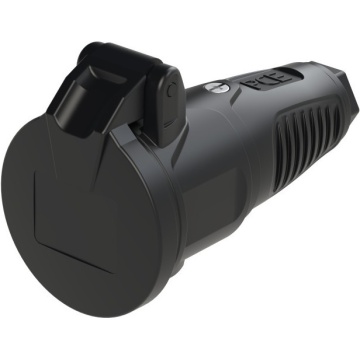 PCE Taurus2 solid rubber safety connector lid nat IP54 black - Conector schuko mama