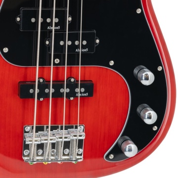 Prodipe Guitars PJ90 MA Alder 4 Trans Red - Chitara bass electrica - Img 4